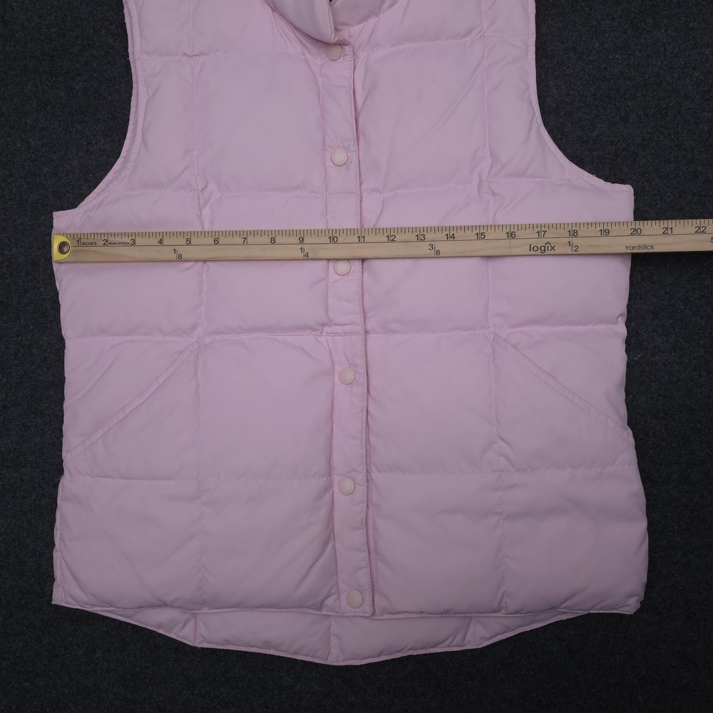 Lands End Womens S Pink Goose Down Puffer Vest Snap Front Layering Winter Staple - Picture 6 of 9